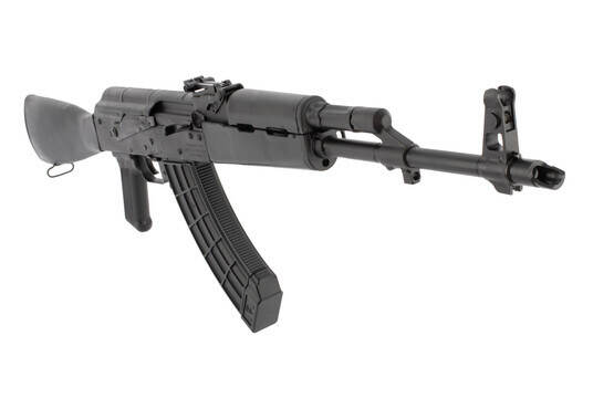 Century Arms 16" WASR 10 V2 poly features a 14x1LH threaded muzzle with slant brake